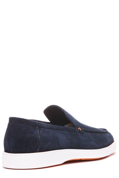 Santoni Almond Toe Slip-On Loafers