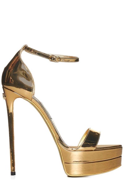 Dolce & Gabbana Metallic Platform Sandals