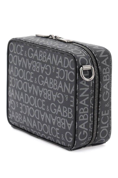 Dolce & Gabbana Logo Printed Zipped Shoulder Bag