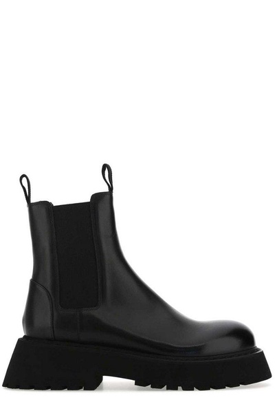 Marsell Woman Black Leather Ankle Boots