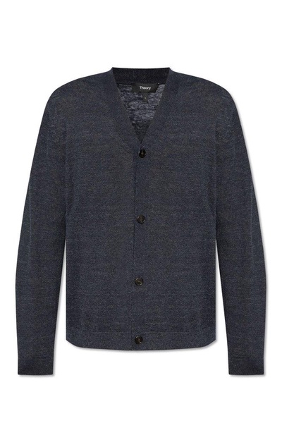 Theory Buttoned V-Neck Cardigan