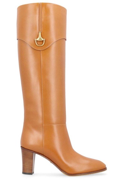 GUCCI Saddle Brown Leather Knee-Boots for Women - SS24 Collection