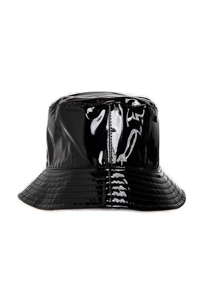 Moschino Logo Patch High-Shine Bucket Hat