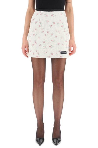 Marine Serre All Over Floral Printed Mini Skirt