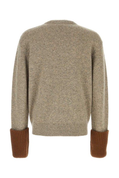 Dries Van Noten Man Melange Dove Grey Wool Oversize Mumu Sweater