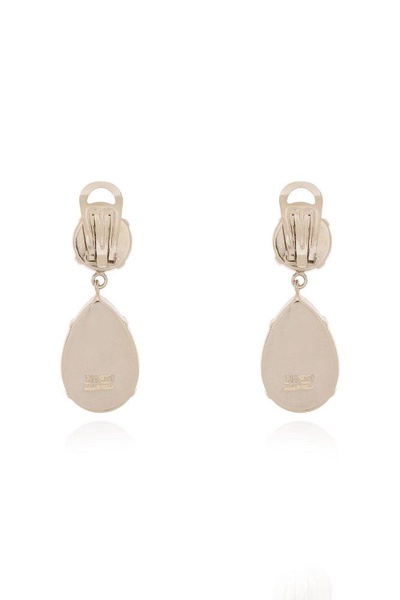 Moschino Embellished Drop Clip-On Earrings