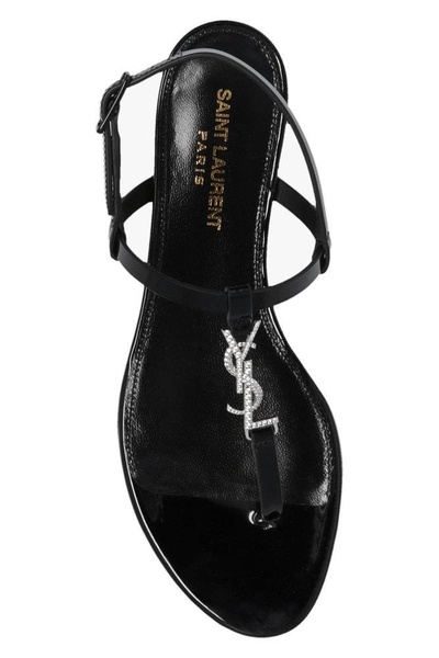 Saint Laurent Cassandra Logo Plaque Sandals