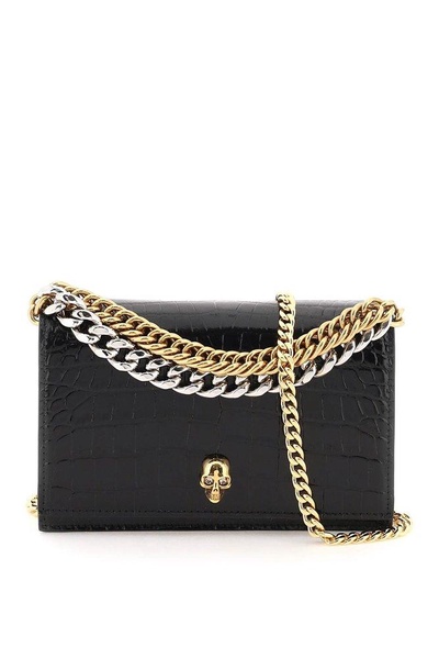 Alexander McQueen Skull Plaque Chain-Linked Shoulder Bag