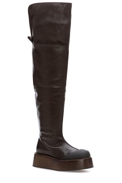 Bally Irenne Thigh-High Contrasted Toecap Platform Boots