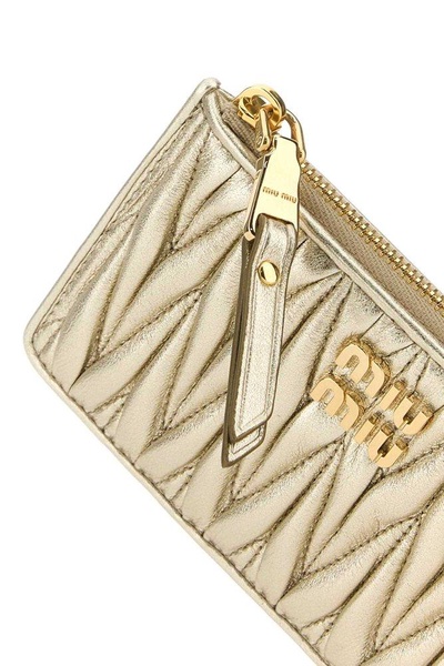 Metallic Gold Leather Card Holder