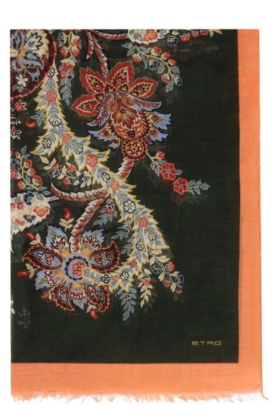 Etro Paisley Printed Fringed Edge Scarf