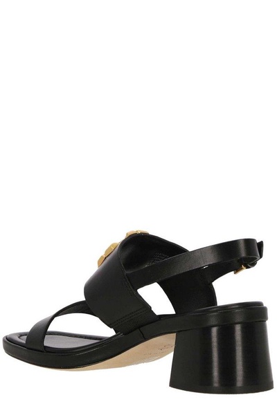 Tory Burch Eleanor Logo Plaque Heeled Sandals