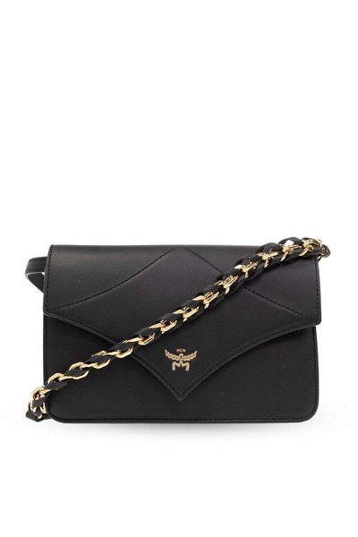 MCM Logo Printed Chain-Linked Shoulder Bag