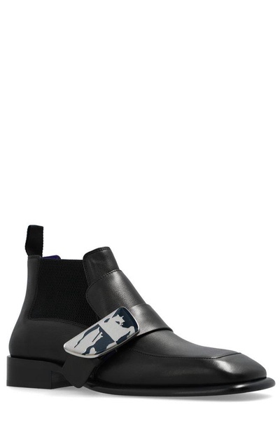 Burberry Shield Square-Toe Chelsea Ankle Boots