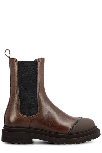 Brunello Cucinelli Rounded Toe Ankle Boots