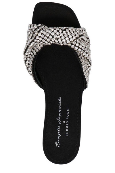 Sergio Rossi Embellished Slip-On Sandals