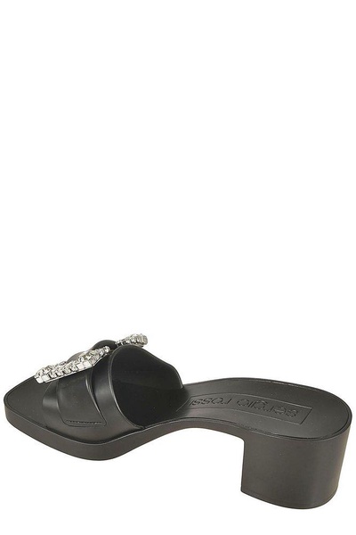 Sergio Rossi Sr Jelly Slip-On Buckled Mules