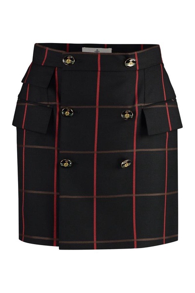 Vivienne Westwood High-Waist A-Line Checked Mini Skirt