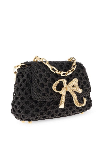 Self-Portrait Bow-Embellished Chain-Linked Crossbody Bag