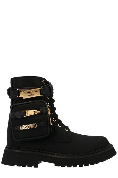 Moschino Pocket-Detailed Lace Up Boots