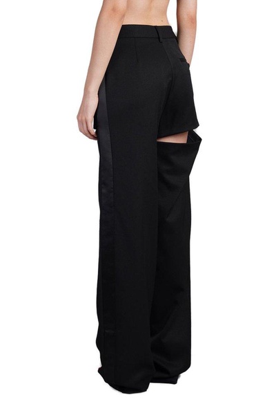 Area Asymmetric Slit Mid-Rise Trousers