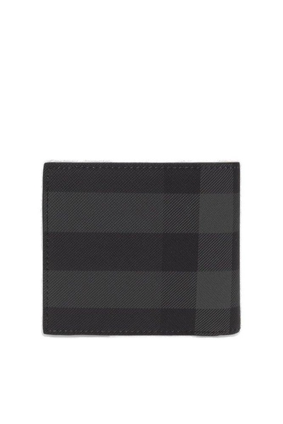 Burberry Logo Plaque Checked Bifold Wallet