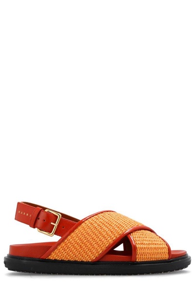 Marni Fussbett Cross-Strap Sandals