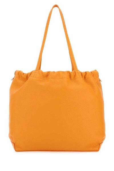 Orange nappa leather Oslo shopping bag