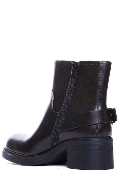 Pinko Buckled Ankle-High Biker Boots