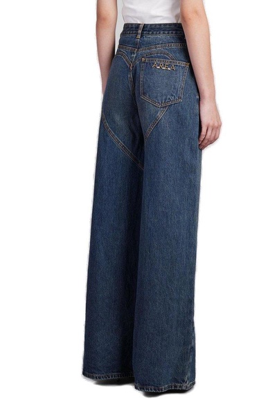 Area Embellished Heart Charm Wide Leg Jeans