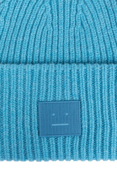 Acne Studios Logo Patch Ribbed Beanie