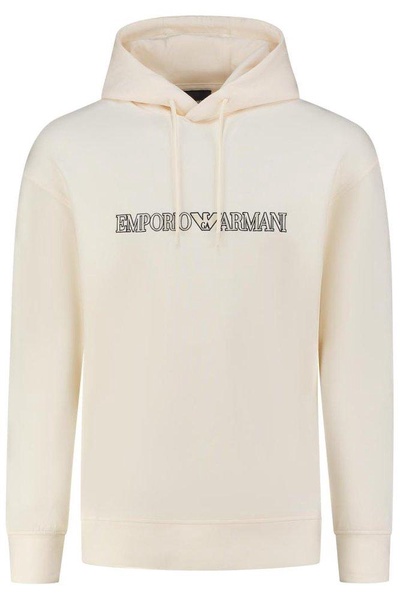 Emporio Armani Logo-Embroidered Drawstring Hoodie