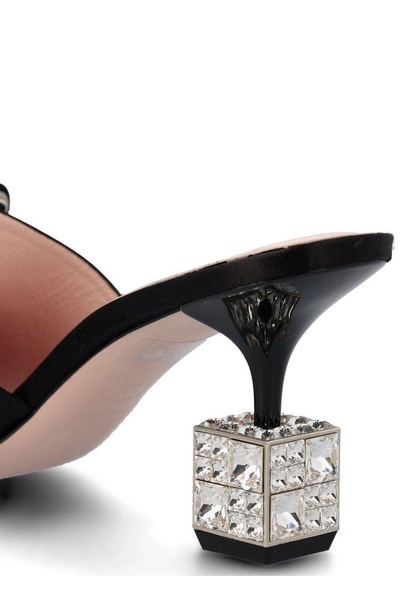 Roger Vivier Cube Heel-Embellished Mules