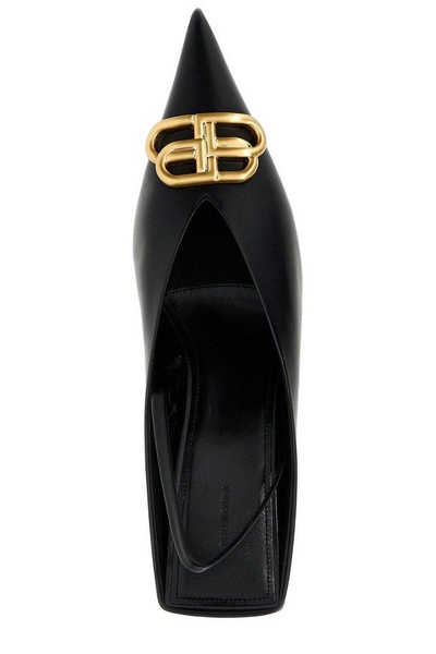 Balenciaga Squared-Knife Toe Slingback Pumps