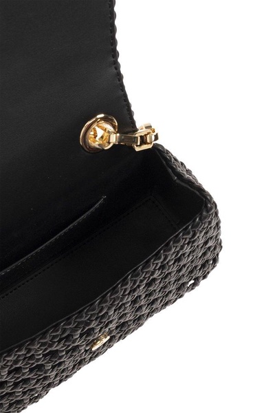 Self-Portrait Bow-Embellished Chain-Linked Crossbody Bag