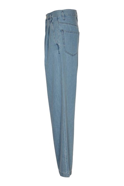 Dries Van Noten Logo Patch Wide Leg Jeans