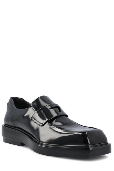 Prada Triangle-Patch Slip-On Loafers