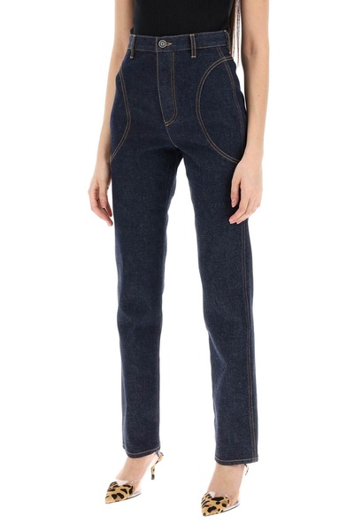 high-waisted slim fit jeans