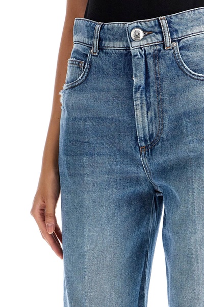 high-waisted cropped denim jeans