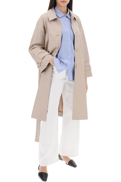 single-breasted trench coat in water-resistant twill