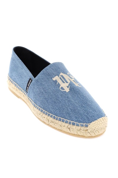 Palm angels denim espadrilles with embroidered logo