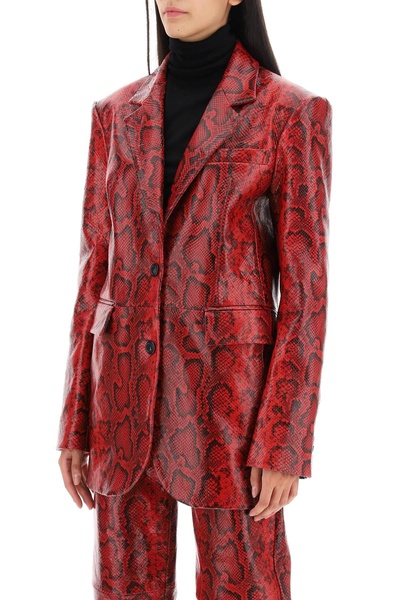 fiorigi snake-effect leather jacket