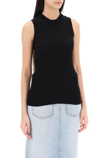 sleeveless ribbed knit top