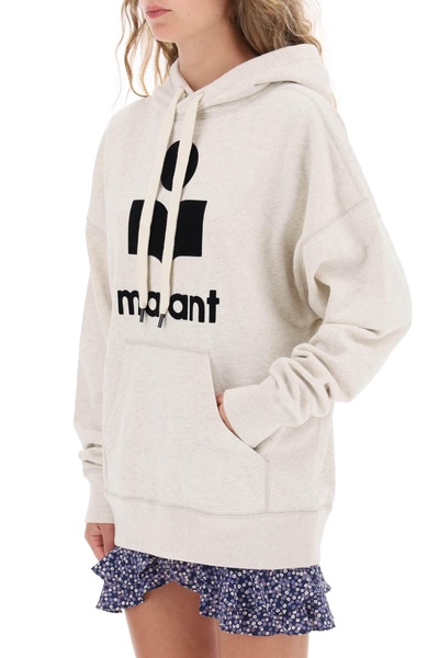 Cotton Mansel hoodie sweatshirt with black front logo.