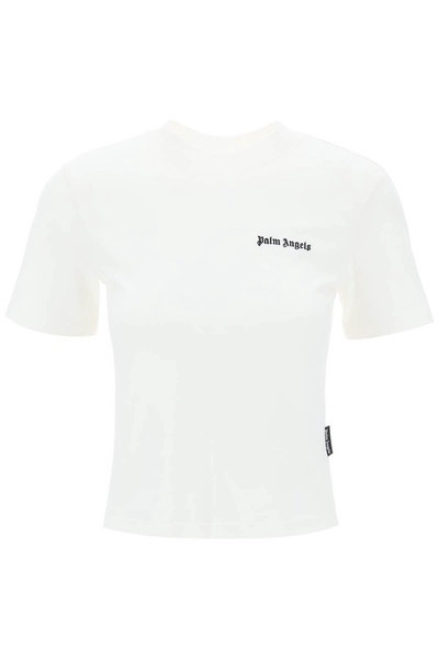 Palm Angels "Round Neck T Shirt With Embroidered