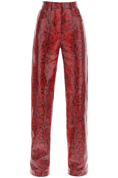 abete python print leather pants