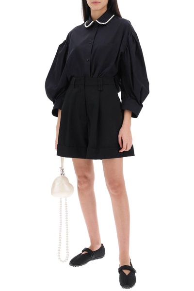 Simone Rocha Puff Sleeve Shirt With Embellishment