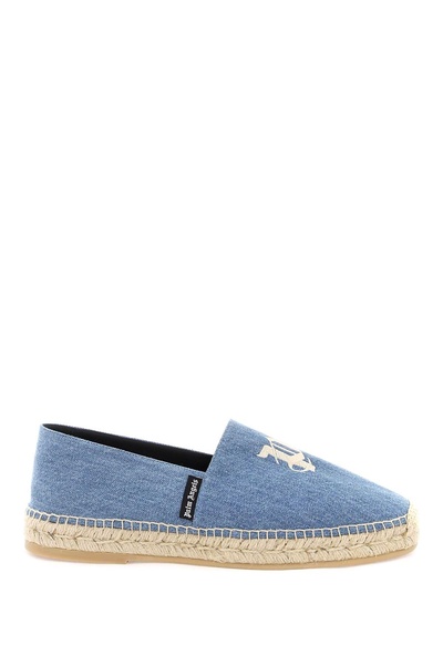 Palm angels denim espadrilles with embroidered logo