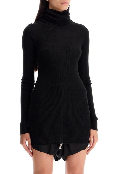 high-neck wool pullover sweater