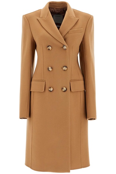 double-breasted virgin wool coat